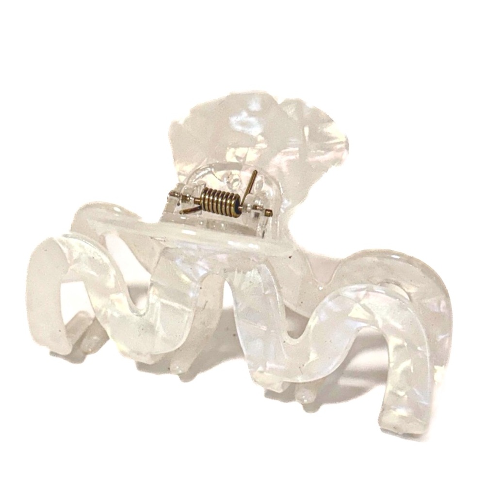 NEW - Anthropologie Iridescent Glossy Pearl White Boho Chic Hair Claw Clip